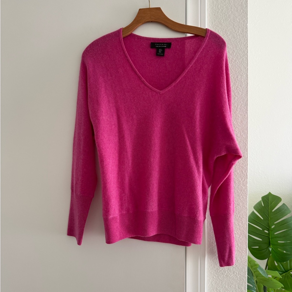 Tahari Women's Pink V-Neck Sweater